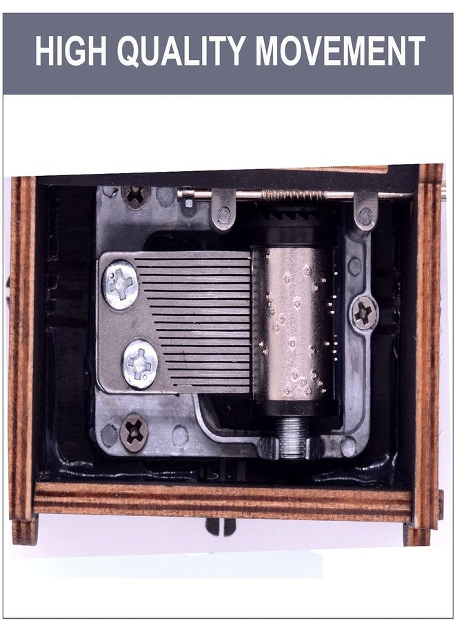 Keast We Are Simply Meant to Be Hand Crank Music Boxes, Unique Vintage Laser Engraved Wood Nightmare and Christmas Music Box Valentine's Day Gift for Women - Image 5